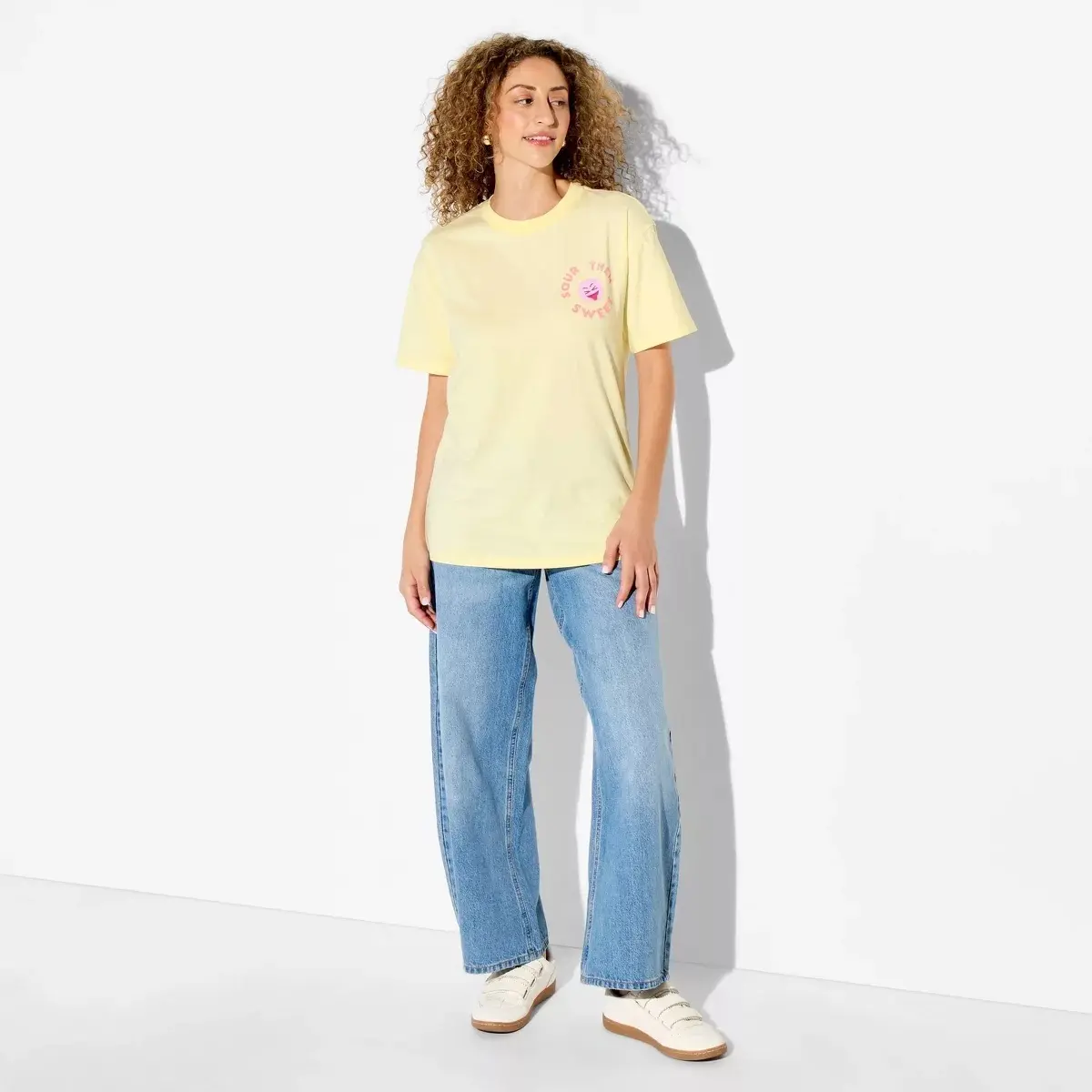 Women's Fruit Riot Os Short Sleeve Graphic T-Shirt - Light Yellow