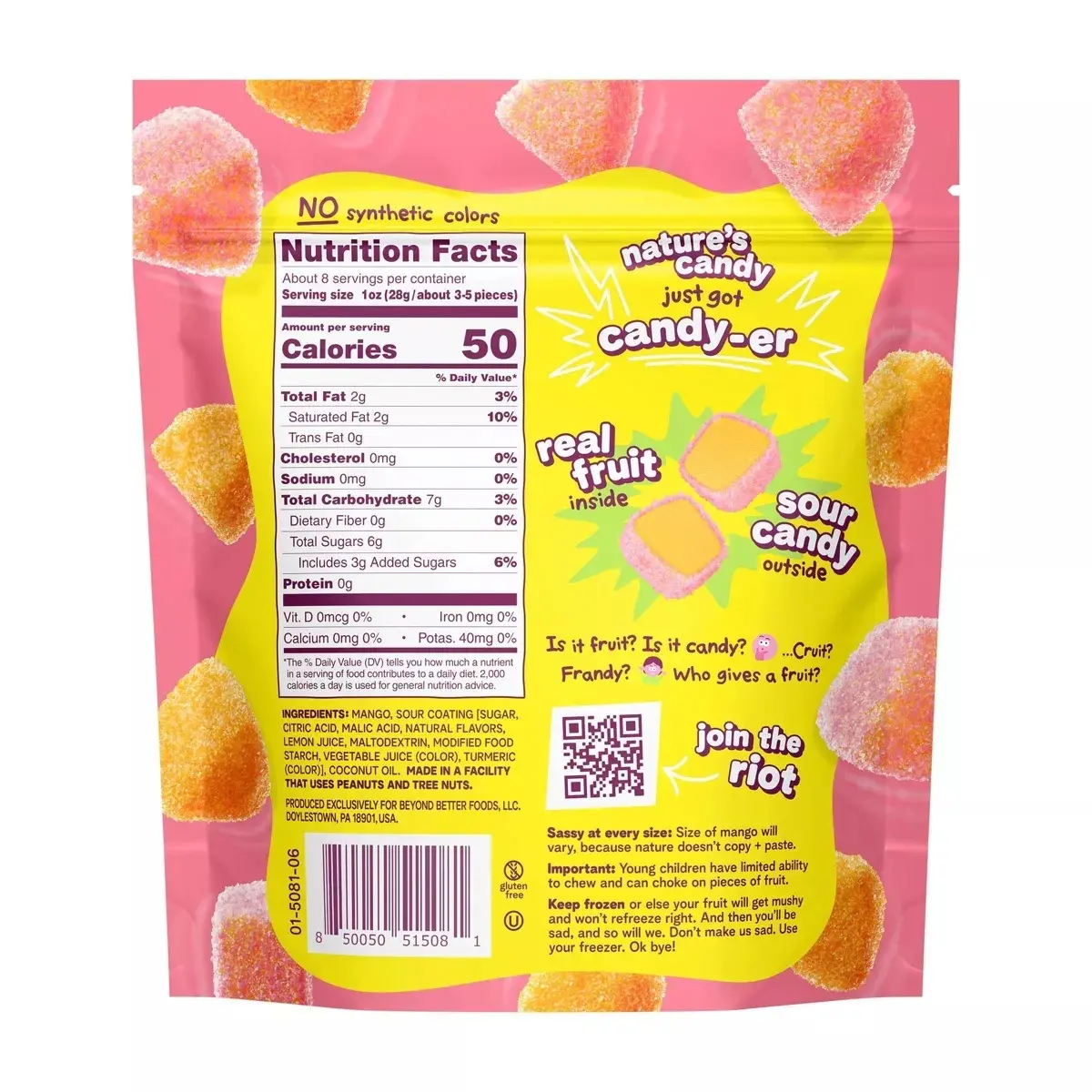 Fruit Riot Frozen Sour Mango Mix - 8Oz - Bag - Image 2