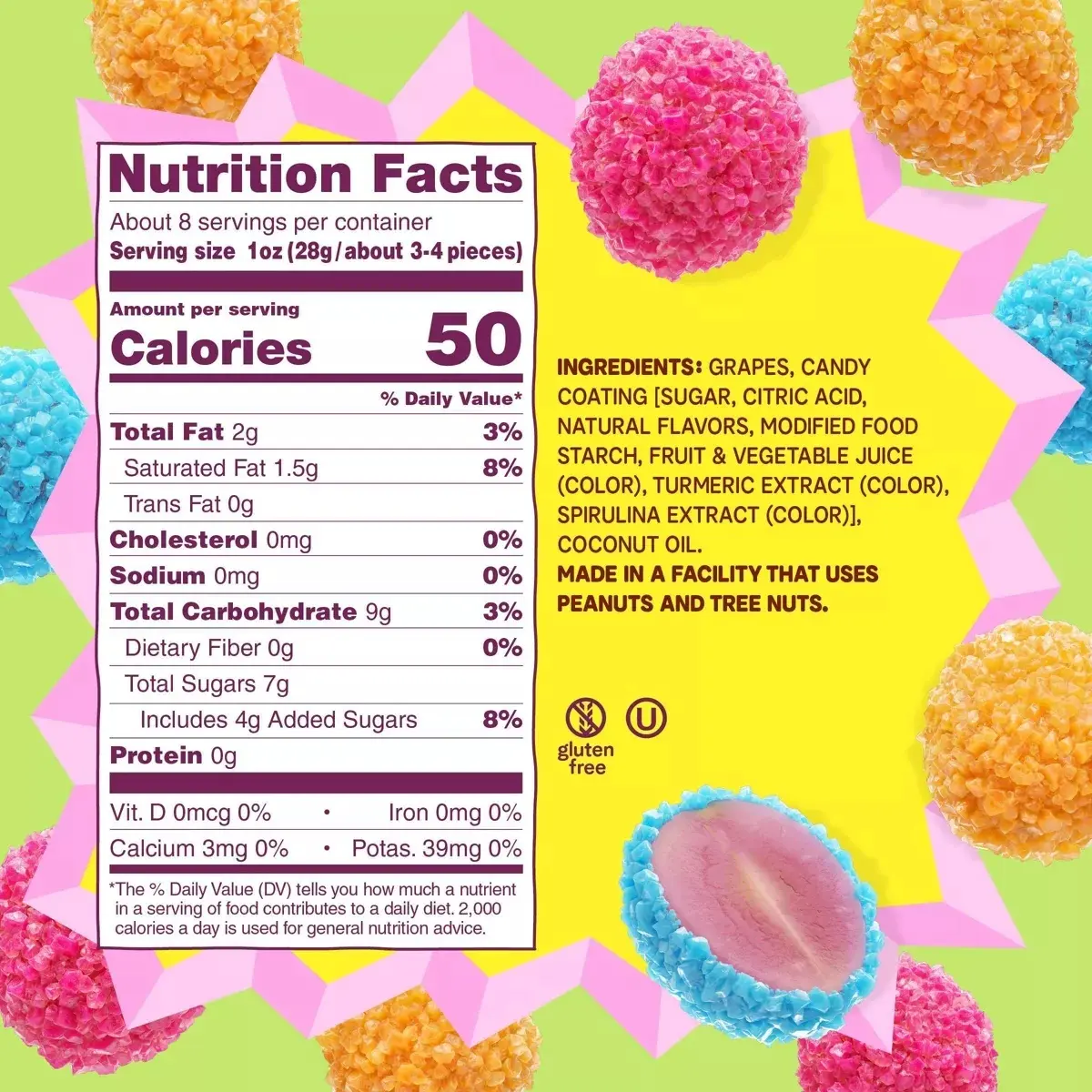 Fruit Riot Frozen Crunchy Candy Grapes Mix - 8Oz - Image 2